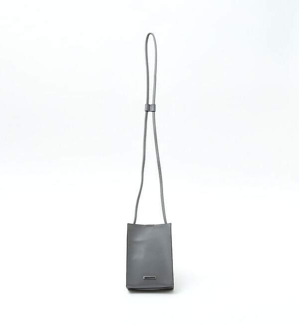 ABAHOUSE「【AH ABAHOUSE】エコレザー スクエア ミニショルダー バッグ / ポシ」|ショルダー・メッセンジャー|グレー