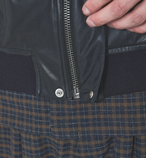 ABAHOUSE「ネオレザー フライト ブルゾン」|ブルゾン・スタジャン|