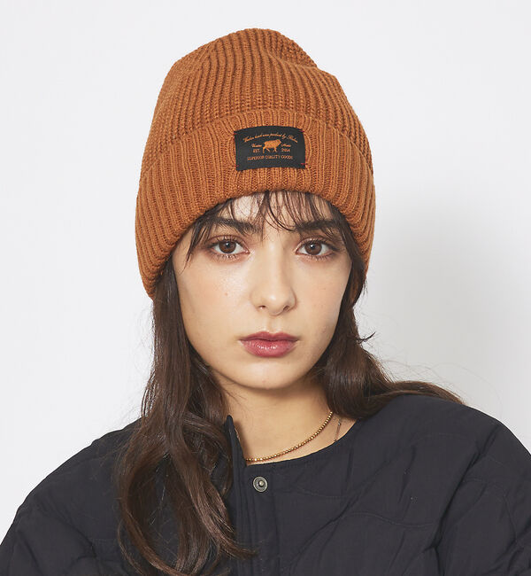 ABAHOUSE「【RUBEN/ルーベン】WAPPEN RIB WATCH/ワッペンリブニットキャ」|その他|テラコッタ