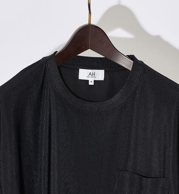 ABAHOUSE「ストライプ ジャガード 半袖 Tシャツ」|Tシャツ・カットソー|