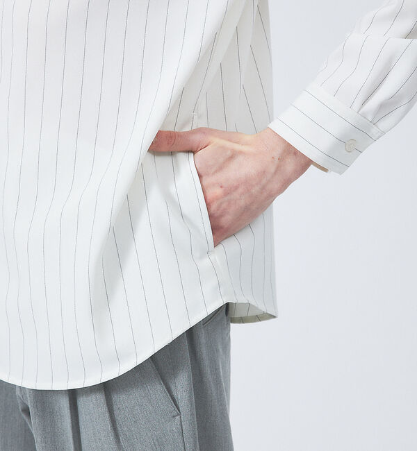 ABAHOUSE「【選べる】バンドカラー / レギュラーカラー ストライプシャツ」|シャツ・ブラウス|