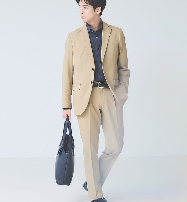 ABAHOUSE「【セットアップ対応】リネンライク ライトジャケット / 軽量 ストレッチ 手洗い」|テーラードジャケット|