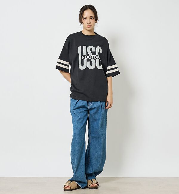 ABAHOUSE「【REMI RELIEF / レミ レリーフ】  R/C天竺 フットボールTシャ」|Tシャツ・カットソー|