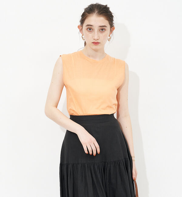 Rouge vif「ナチュラルダイノースリーブカットソー」|Tシャツ・カットソー|オレンジ