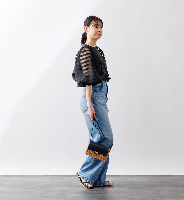 Rouge vif「シアーボーダースリーブブラウス」|シャツ・ブラウス|