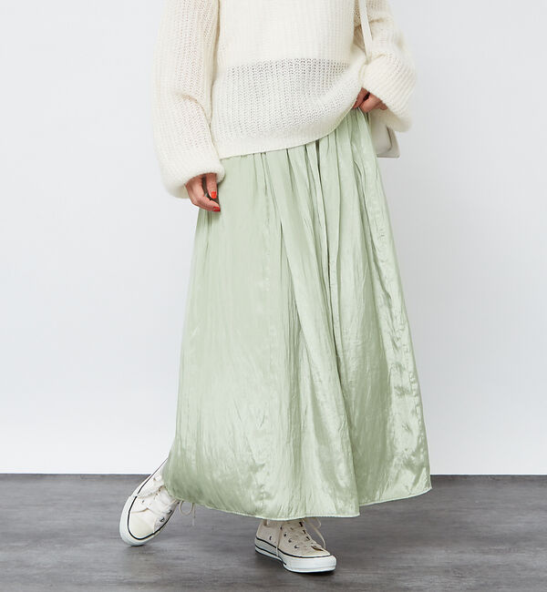 Rouge vif「グロスデシンゴムギャザースカート」|スカート|グリーン