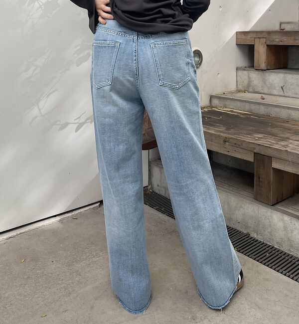 Rouge vif「【RED CARD/ レッドカード】別注Manoa  ワイドストレートイージーデ」|デニム|