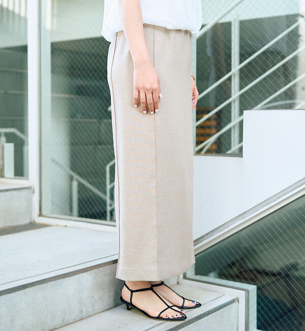 Rouge vif「【接触冷感/UVカット/防しわ】リネンライクストレッチピンタックタイトスカート」|スカート|