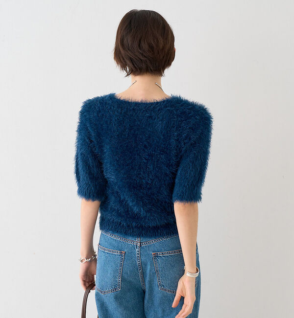 Rouge vif「【一部店舗限定】ハーフスリーブシャギーニットカーディガン」|ニット・セーター|