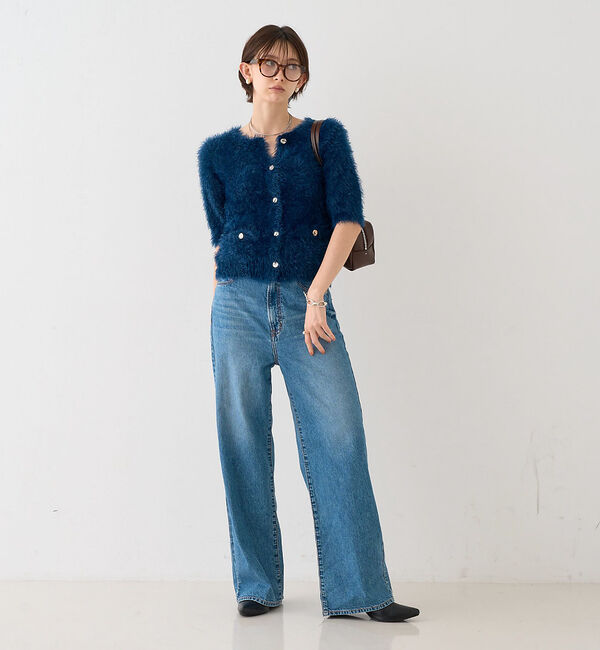 Rouge vif「【一部店舗限定】ハーフスリーブシャギーニットカーディガン」|ニット・セーター|