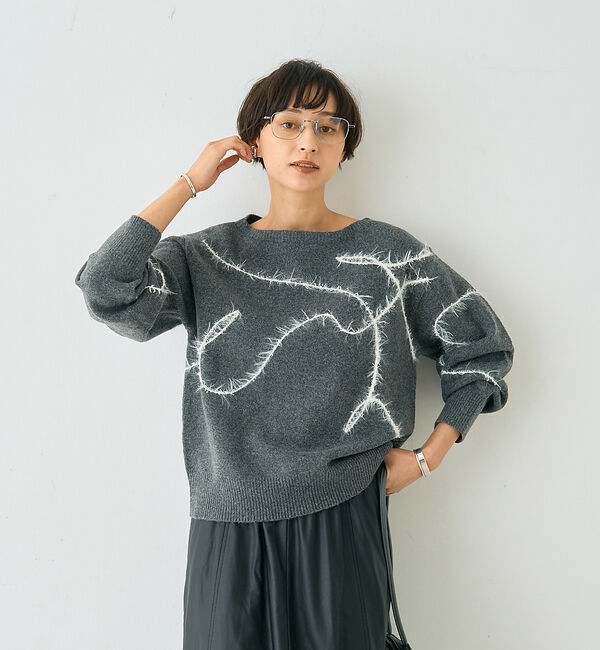 Rouge vif「【一部店舗限定】フェザーラインニットプルオーバー」|ニット・セーター|