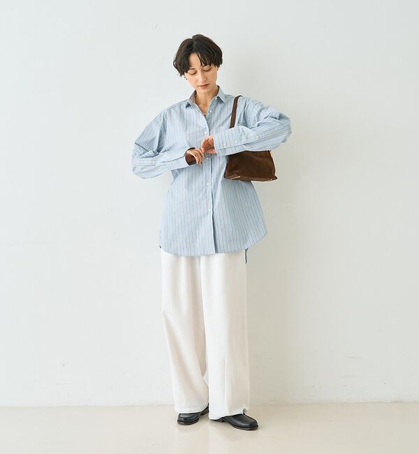 Rouge vif「ストライプメンズライクコットンシャツ」|シャツ・ブラウス|