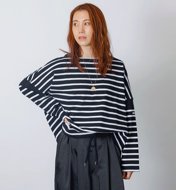 Rouge vif「【MONT KEMMEL/モン ケメル】ワイドバスクシャツ / ボーダーロングス」|Tシャツ・カットソー|