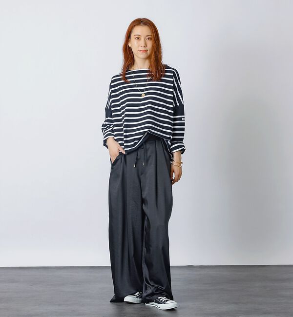 Rouge vif「【MONT KEMMEL/モン ケメル】ワイドバスクシャツ / ボーダーロングス」|Tシャツ・カットソー|