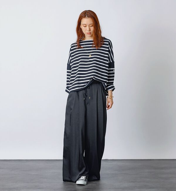 Rouge vif「【MONT KEMMEL/モン ケメル】ワイドバスクシャツ / ボーダーロングス」|Tシャツ・カットソー|