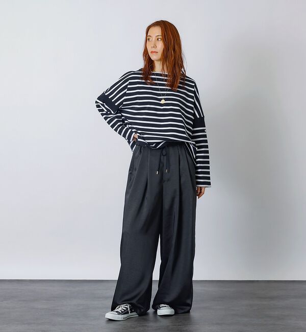 Rouge vif「【MONT KEMMEL/モン ケメル】ワイドバスクシャツ / ボーダーロングス」|Tシャツ・カットソー|