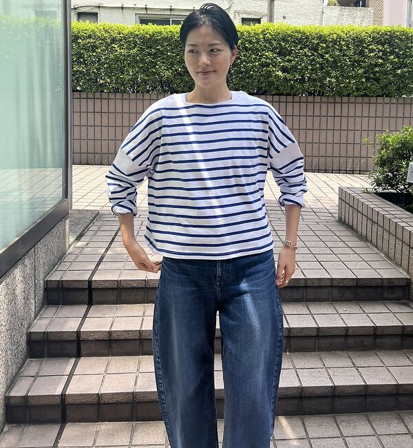 Rouge vif「【MONT KEMMEL/モン ケメル】ワイドバスクシャツ / ボーダーロングス」|Tシャツ・カットソー|