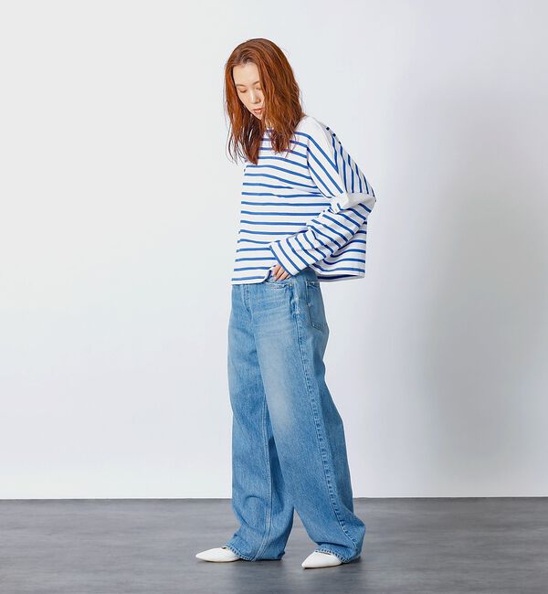 Rouge vif「【MONT KEMMEL/モン ケメル】ワイドバスクシャツ / ボーダーロングス」|Tシャツ・カットソー|