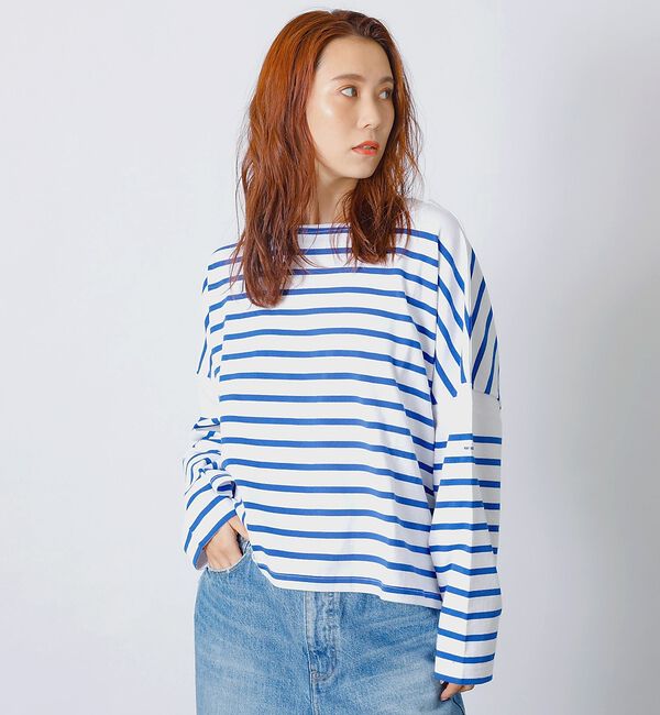 Rouge vif「【MONT KEMMEL/モン ケメル】ワイドバスクシャツ / ボーダーロングス」|Tシャツ・カットソー|