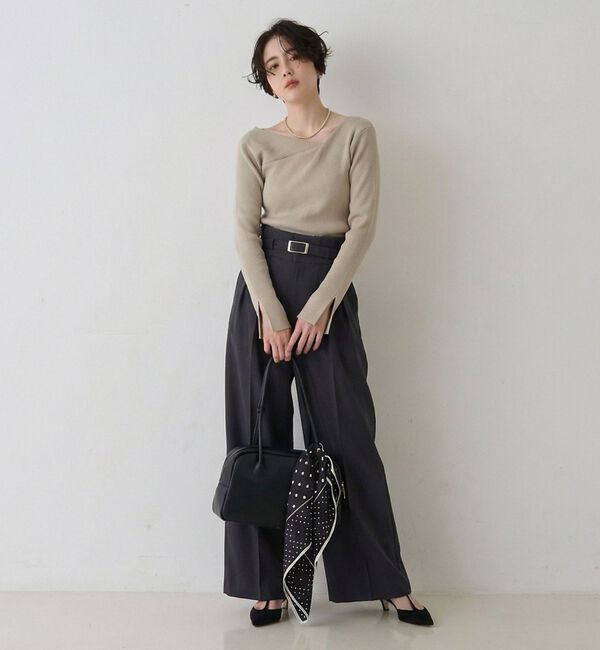 Rouge vif「【一部店舗限定】ドレープスリットスリーブリブニット」|ニット・セーター|