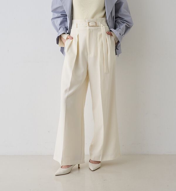 Rouge vif「【新色登場】【一部店舗限定】【3サイズ展開】ベルト付きハイウエストタックパンツ」|その他|