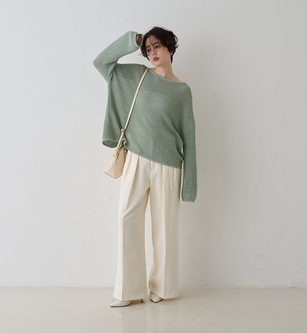 Rouge vif「【新色登場】【一部店舗限定】【3サイズ展開】ベルト付きハイウエストタックパンツ」|その他|