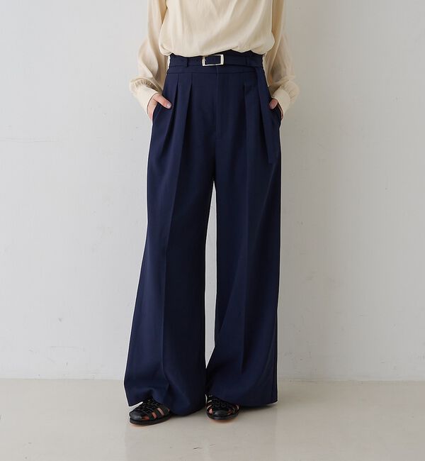 Rouge vif「【新色登場】【一部店舗限定】【3サイズ展開】ベルト付きハイウエストタックパンツ」|その他|