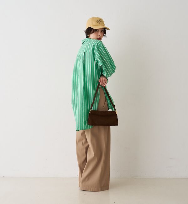 Rouge vif「胸ポケットコットン ルーズフィットストライプシャツ【予約】」|シャツ・ブラウス|