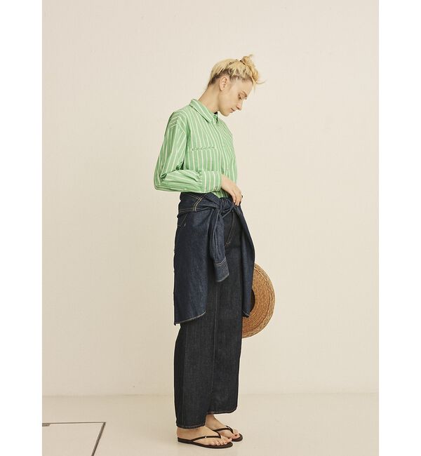 Rouge vif「胸ポケットコットン ルーズフィットストライプシャツ【予約】」|シャツ・ブラウス|