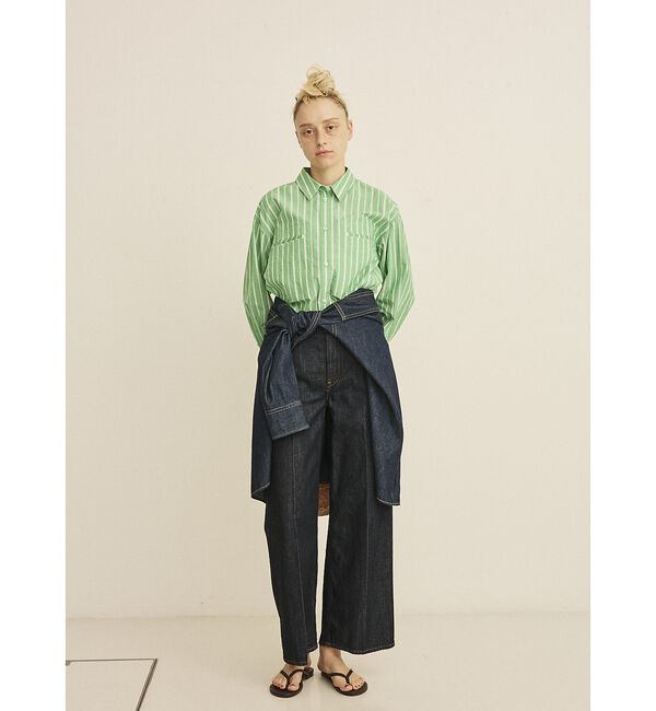 Rouge vif「胸ポケットコットン ルーズフィットストライプシャツ【予約】」|シャツ・ブラウス|