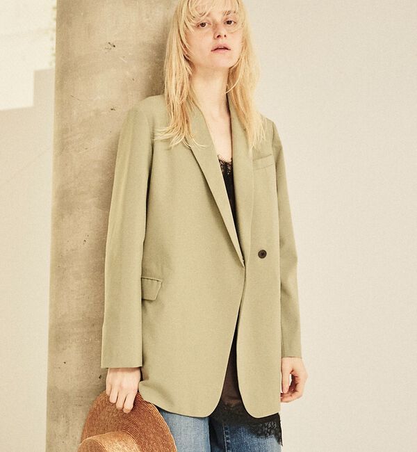 Rouge vif「デザインライトジャケット【予約】」|テーラードジャケット|カーキ