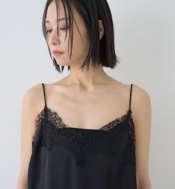 Rouge vif「【セットアップ対応】レースサテンアシンメトリーキャミソール【予約】」|キャミソール|