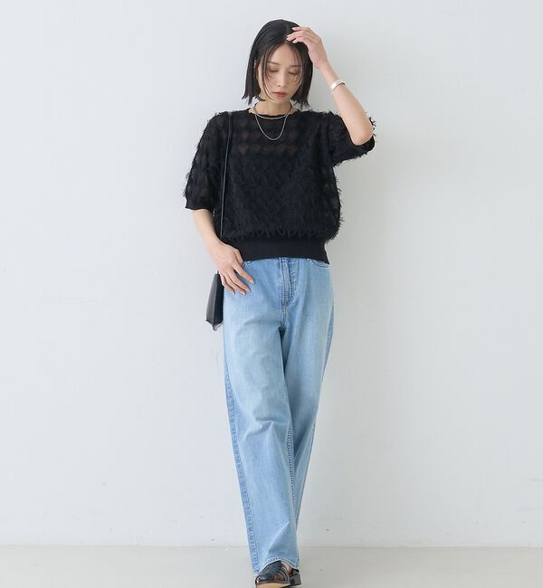 Rouge vif「ドットシアーフリンジニット【予約】」|ニット・セーター|