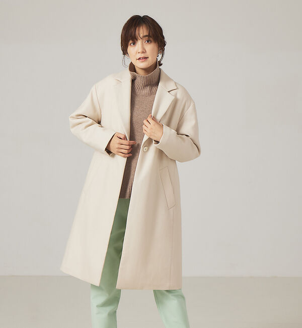 qualite「中綿ウールチェスターコート」|その他|アイボリー