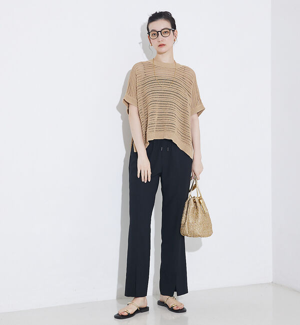 qualite「バックサテンジョーゼットベンツパンツ」|その他|