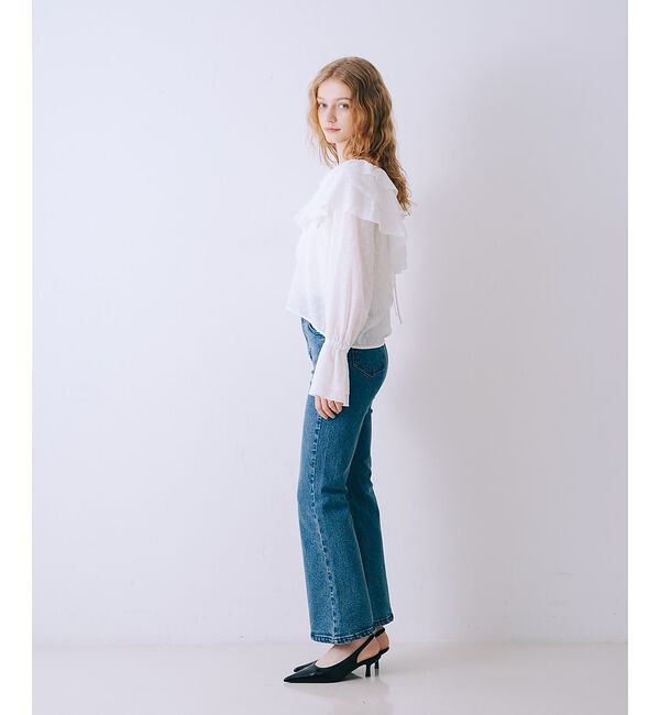 SELFIST「ラッフルドビーストライプブラウス【予約】」|シャツ・ブラウス|