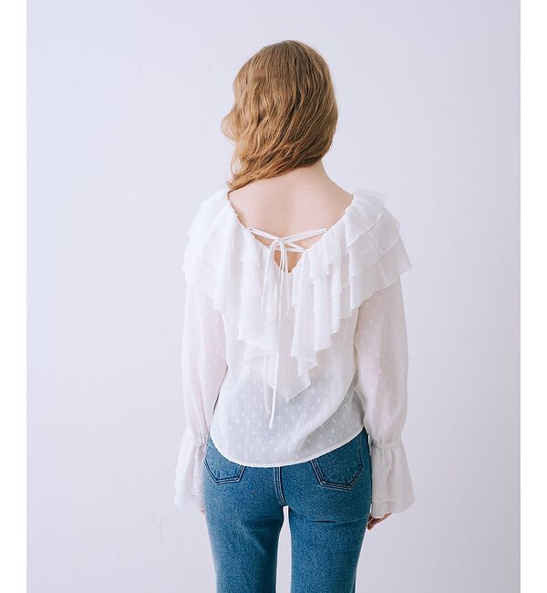 SELFIST「ラッフルドビーストライプブラウス【予約】」|シャツ・ブラウス|