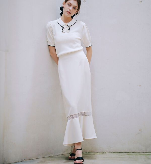 SELFIST「前立てフリルパフショルニット【予約】」|ニット・セーター|