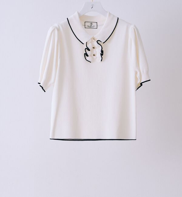 SELFIST「前立てフリルパフショルニット【予約】」|ニット・セーター|