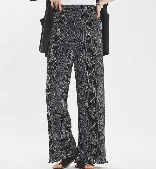 abahouse mavie「クリスタルプリーツパンツ」|その他|ブラック系その他2