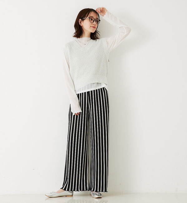 abahouse mavie「片畦ノースリーブ2WAYニット」|ニット・セーター|