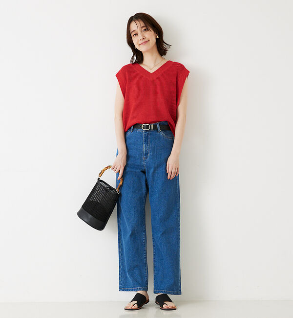 abahouse mavie「片畦ノースリーブ2WAYニット」|ニット・セーター|