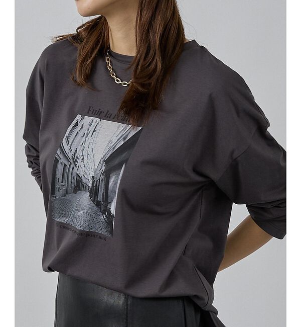 abahouse mavie「フォトロンT」|Tシャツ・カットソー|チャコールグレー