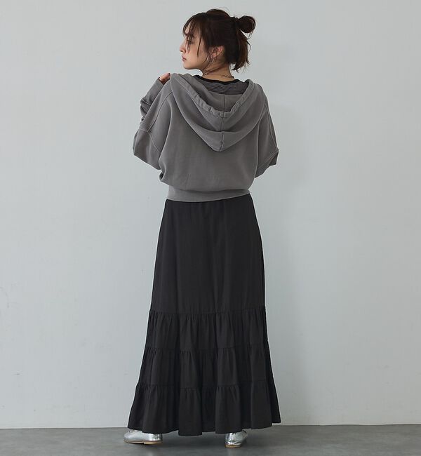 abahouse mavie「【裏毛】ピグメントショートジップパーカー/ヴィンテージ風/長袖/スウェット/春服」|パーカー|