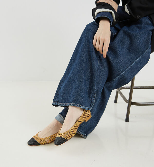 The Store by C' 「【FRANCESCO RUSSO】バイカラーバレリーナパンプス」|パンプス|