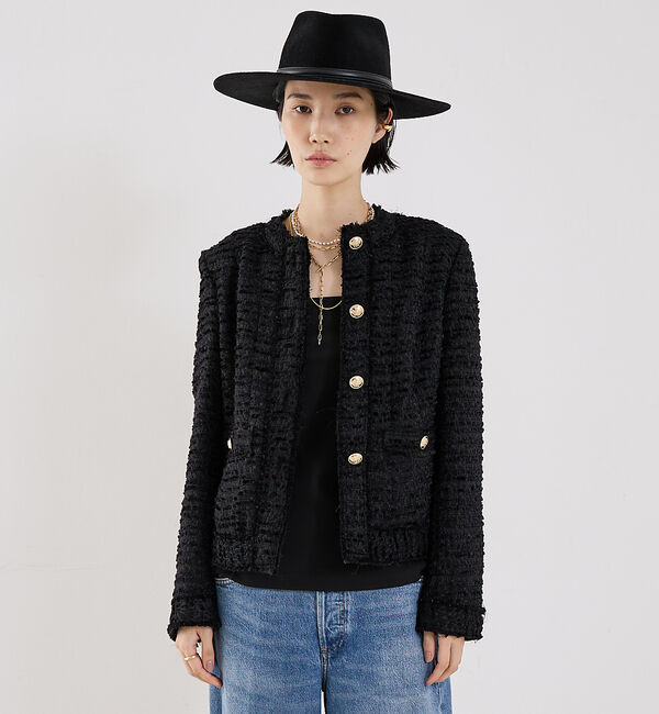 The Store by C' 「【COCUCA】クルーネックツイードジャケット」|ノーカラージャケット|