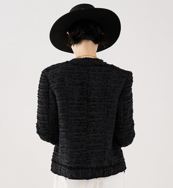 The Store by C' 「【COCUCA】クルーネックツイードジャケット」|ノーカラージャケット|