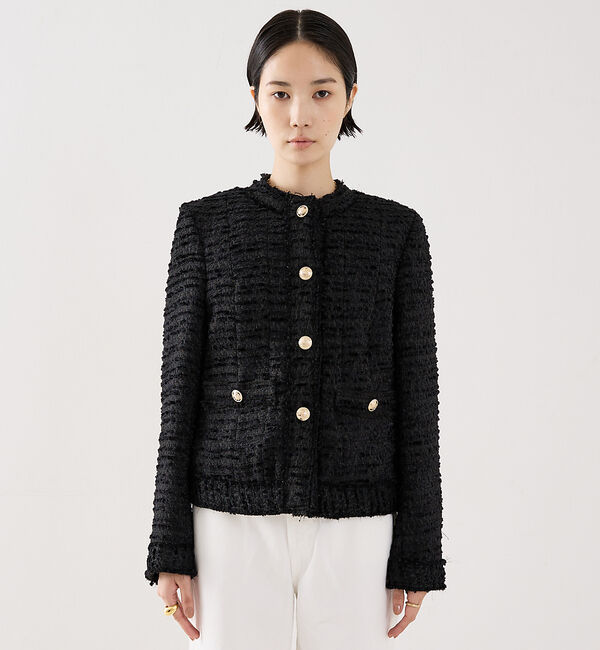 The Store by C' 「【COCUCA】クルーネックツイードジャケット」|ノーカラージャケット|