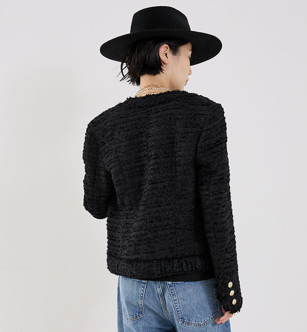 The Store by C' 「【COCUCA】クルーネックツイードジャケット」|ノーカラージャケット|