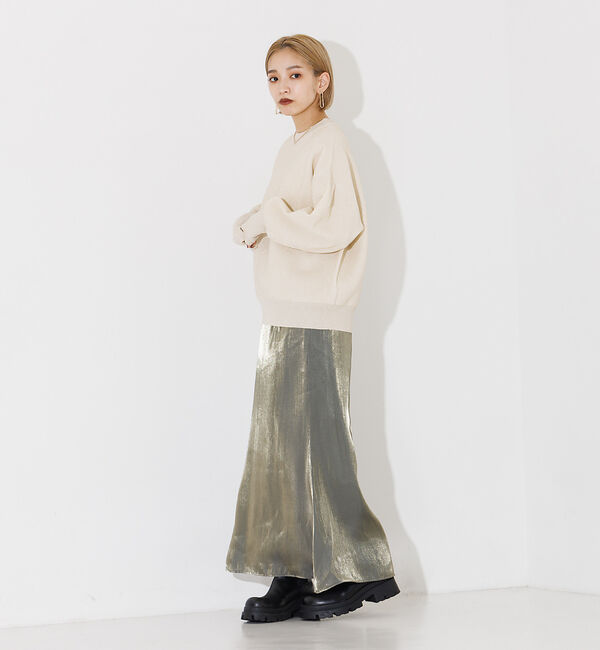 NOMINE「ラメプレーティングボリュームスリーブニット」|ニット・セーター|